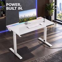 Bureau de jeu électrique réglable en hauteur à double moteur AOR 140 cm, bureau assis-debout RGB, bureau d'ordinateur de bureau, vente en gros d'usine