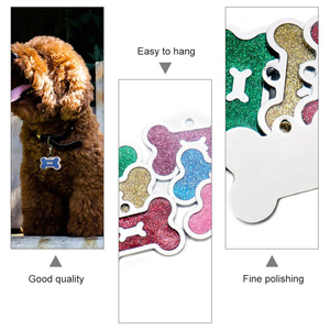 Etiquetas de nombre de identificación de Mascota de lujo personalizadas, colgante de collar con forma de hueso brillante, Collar de etiqueta de perro de gato metálico grabado a prueba de agua - Product Image 5