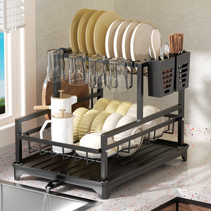 Égouttoir à vaisselle Chaozhou taille L, forme carrée avec plateau, séchage rapide, pour rangement de cuisine - Product Image 1