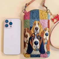 Tas Selempang Bordir Peiquan Model Baru 3D Digital Printing, Tas Ponsel Portabel dengan Tali Gantung