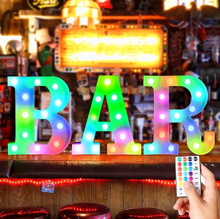 7-color Synchronous Remote Control LED Letter Light Proposal Decoration Indoor Birthday Decoration