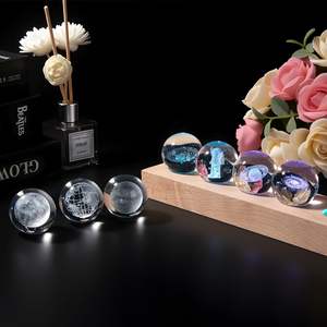 Lampe de boule de cristal du système solaire 3D, lumière LED nocturne, Jupiter, Saturne, Lune, Terre, <span class=keywords><strong>cadeau</strong></span> pour enfants et adultes, avec thème d'<span class=keywords><strong>astronomie</strong></span> spatiale - Product Image 2