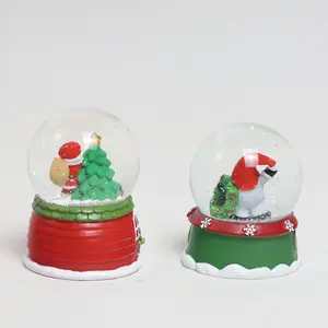 Adornos de bola de cristal de Navidad redondos de cristal de 10cm regalo de Navidad 2024 globo de nieve personalizado