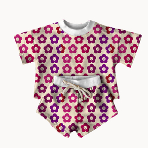 Set di abbigliamento estivo per bambini Ruidian pantaloncini di cotone personalizzati e Top con stampa oversize per il più piccolo vestito a maniche corte da ragazza - Product Image 4