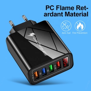 Pantalla digital Cargador de viaje de 20W Enchufe europeo/estadounidense/británico Carga rápida 3.1A Cargador de teléfono móvil USB de 4 puertos para teléfono inteligente Tablet Home - Product Image 5