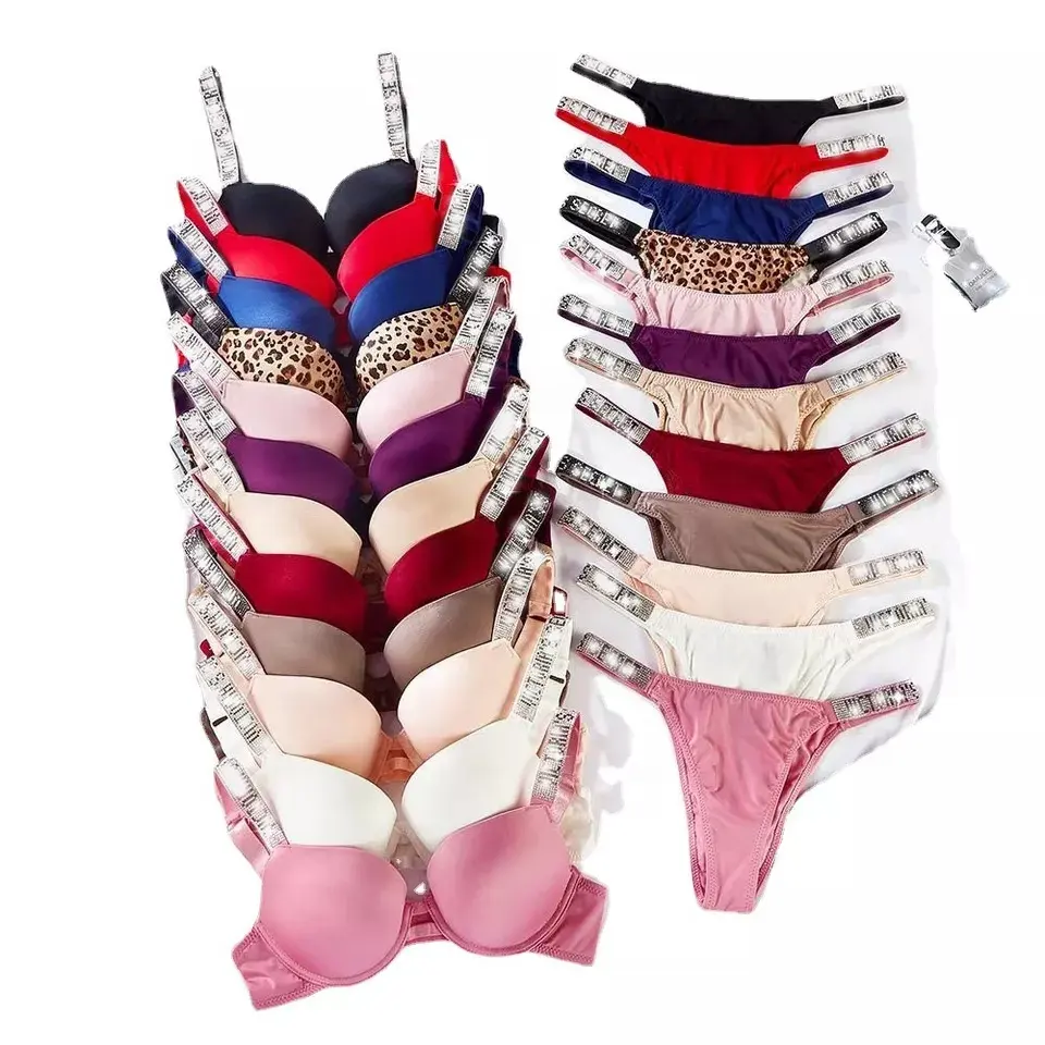 Victoria Sexy Underwear wholesale Comfortable Shiny Panties Bra Set