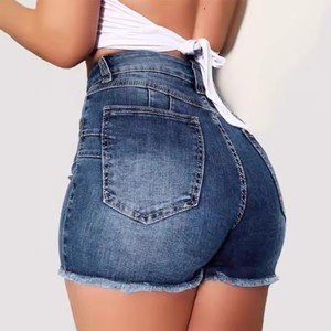 Nouveaux shorts en <span class=keywords><strong>jean</strong></span> tendance pour femmes, de haute qualité, sportifs, taille mi-haute, à jambes larges, respirants, pour l'automne - Product Image 6