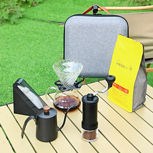 Portable Pour Over Coffee Maker Set 600Ml With Kettle Grinder Camping Coffee Equipment <b>Gift</b> <b>Box</b> - Product Image 3