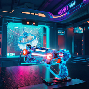 Jeu de tir au laser pour garçons en plastique ABS avec cible drone UFO volant - Effets LED de tir infrarouge, sons, <span class=keywords><strong>4</strong></span> modes, pour les âges de 2 à 13 ans - Product Image 3