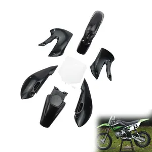 LINGQI RACING Motorcycle Spare Part Plastic Full Fairing Set Kit For Kawasaki KLX110 2013 Off Road Accessories Waterproof Fender