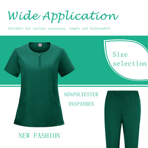 Unisex Nurse Uniform <b>Set</b> Moisture Wicking Split Design Hospital <b>Scrubs</b> Clothing - Product Image 4