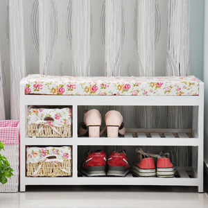 Bán Buôn Tùy Chỉnh Ngồi Đồ Nội Thất Phòng Gỗ Rắn Kệ Giày Giá Bằng Gỗ Giày Băng Ghế Dự Bị/Ghế Đệm - Product Image 4