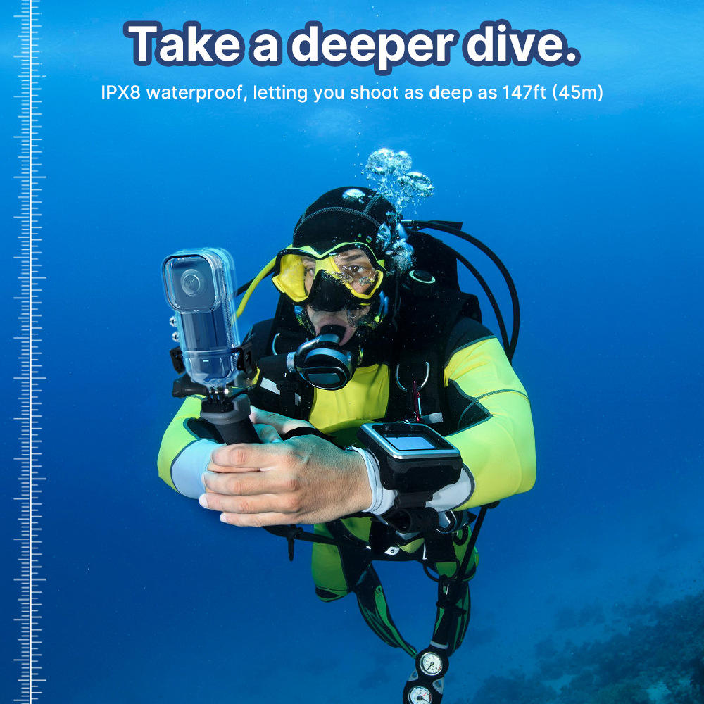 60M Insta 360 Dive Case Action Camera Accessories Waterproof Case Waterproof Housings for Insta 360 X3