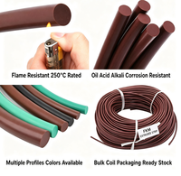 Cordon en caoutchouc rond extrudé en fluorocarbone FKM, service de découpe sur mesure OEM ODM