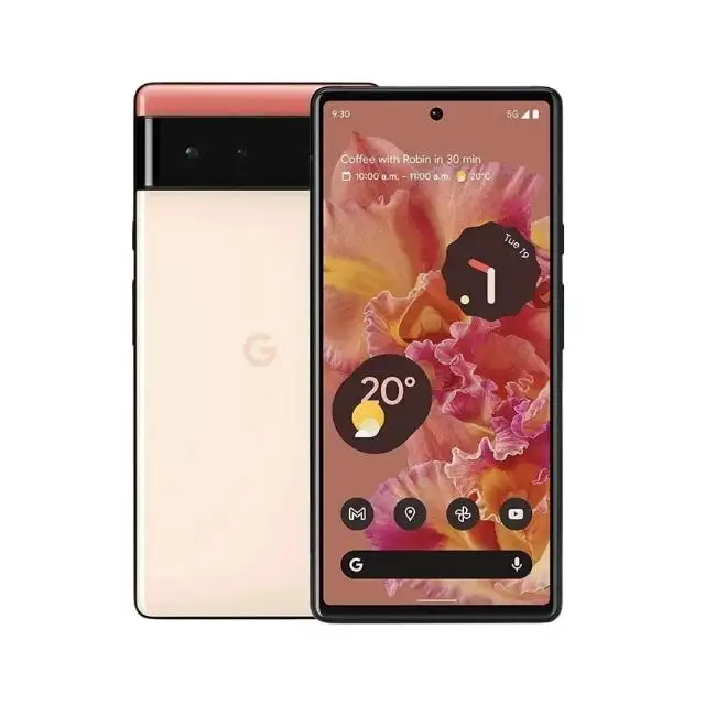 卸売グーグルピクセル6 5G 8 + 128GBオリジナルネイティブAndroidスマートフォン中古携帯電話