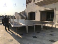 Plateforme de scène pliable carrée en alliage d'aluminium, estrade modulaire pour événements, scène de concert portable, pieds réglables en hauteur, capacité de charge 800 kg, montage rapide