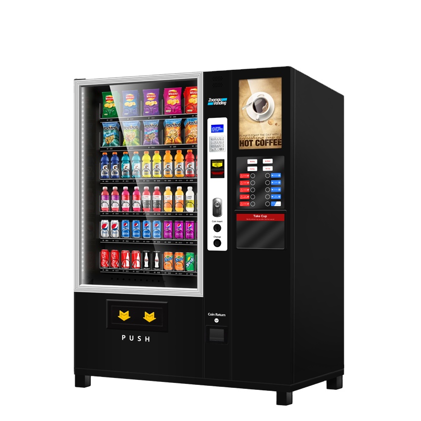 ZG Lanche / Bebida Fria E Cafe Maquina De Venda и лучшее качество с диспенсером для чашек, торговый автомат для кофейных зерен из Китая