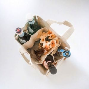 Wholesale Manufacture Custom Accept Customized Logo Single OEM Cotton Canvas Wine Bottle Tote <b>Bags</b> with Custom Printed logo - Product Image 6