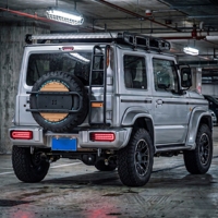 Pour Suzuki Jimny 2018+ 3/5 portes, style rétro, décoration de roue de secours, nouveau couvre-roue de secours en fer et bois, accessoires extérieurs