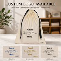 Sac anti-poussière en coton biologique réutilisable pour le rangement de sacs de luxe avec fermeture éclair de protection imprimée – Vente en gros