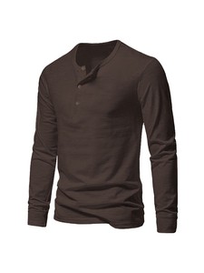 Camiseta Henley Casual para <span class=keywords><strong>Hombre</strong></span> 2026, Cuello Redondo, <span class=keywords><strong>Manga</strong></span> <span class=keywords><strong>Larga</strong></span>, Color Sólido, Malla Transpirable de Secado Rápido, Top Deportivo - Product Image 2