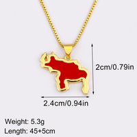 Collier personnalisé en cuivre plaqué or 18 carats avec émail multicolore, cœur imitation perle et carte du Venezuela, chaîne maille gourmette, cadeau