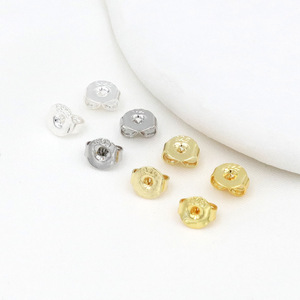 Puntas de pendientes redondas chapadas en oro auténtico de 18 quilates, accesorios para pendientes hechos a mano con baño de oro de 14 quilates que preserva el color, A51 - Product Image 2