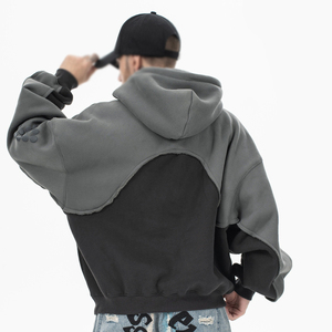 Chất Lượng Cao Tùy Chỉnh Mới Thời Trang Drop Shoulder Hoodies Bảng Điều Chỉnh Áo Len Của Nam Giới Quá Khổ Trống Hoodie Các Nhà Sản Xuất - Product Image 5