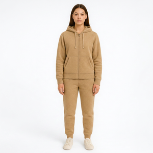 Survêtement à capuche zippé pour femme Soft Comfort – Chaleur en tissu brossé de qualité supérieure, silhouette minimaliste élégante - Product Image 1