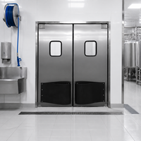 Portes de circulation modernes à double action en acier inoxydable, résistantes aux chocs, à ouverture battante, personnalisées, directement de l'usine Yuyou