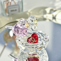 Figurines d'oiseaux en cristal, bols, figurines d'animaux en verre, récipients, petite boîte à bijoux, décoration d'intérieur