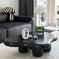 Table basse crémeuse en forme de nuage pour salon, nouvelle table à thé blanche de style français de forme irrégulière pour petites maisons