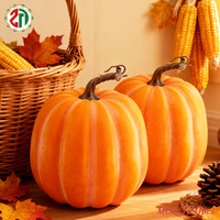 Ornement de citrouille rayé orange chaud de luxe en gros pour Halloween, décoration rustique et effrayante sur le thème de la récolte pour le Thanksgiving
