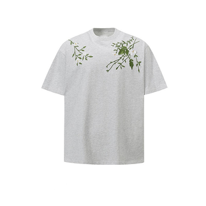 T-<span class=keywords><strong>shirt</strong></span> col rond à manches courtes unisexe ample de haute qualité, nouvelle collection été 2026, tendance décontractée, broderie personnalisée, style streetwear de niche - Product Image 3