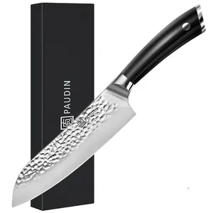 7-Inch Santoku Kitchen Knife German Stainless Steel With Hammered Pattern ABS Handle Ideal Chef Knife