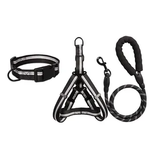 Produsen grosir kalung tali anjing peliharaan Harness tahan lama Premium lembut kerah dan Set tali anjing