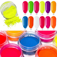 Poudre de néon fluorescente pour ongles, Pigment chromé, excellente qualité, 1 boîte