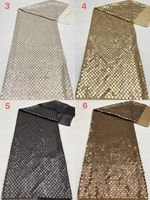 Nouveau tissu en dentelle à paillettes métalliques multicolores avec maille brodée métallique pour robes de mariée