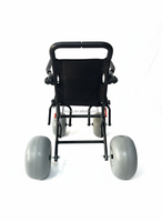 Fauteuil roulant de plage DIVOUS tout-terrain, 4 roues, léger, en acier, pliable, noir, roues larges à ballon, garantie 1 an, utilisation en bord de mer