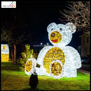 Décorations de Noël LED d'extérieur, grand motif d'ours lumineux, décoration de rue pour la Saint-Valentin - Product Image 5