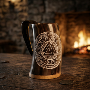 Jarras de Cerveza de Cuerno de Búfalo Auténtico, Estilo Rústico Vintage, Ligeras, Antiderrames, Última Llegada - Product Image 1