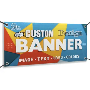 Banner de vinil para publicidade externa em PVC, bandeira estampada personalizada em cores, impressão digital em malha flexível, bandeira de vinil personalizada