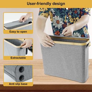 Cestino porta carta igienica KUYUE con coperchio, porta carta igienica in bambù, organizer da <span class=keywords><strong>bagno</strong></span> - Product Image 6