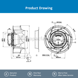 Sistema de ventilación industrial ebmpapst R3G500-RA28-03, equipo AHU, ventilador centrífugo EC de ahorro energético - Product Image 4