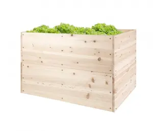 Big Commercial Corten Outdoor Large Rectangular Wooden Raised Garden Bed Planter Box