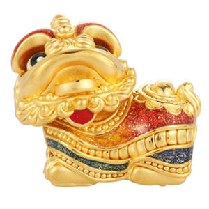 Customizable Large Lion Beaded 2.7g 24K Solid Gold Jewelry Accessory for <b>Bracelets</b> - Product Image 1