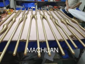 Tay nắm cửa chính bằng đồng thau nhôm cao cấp mạ vàng đen hiện đại cho biệt thự - Product Image 2