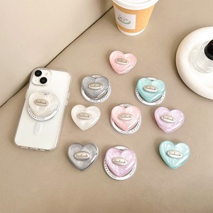 3D Love Heart Mobile Phone Bracket Light Luxury Ins Style Magnetic Absorption Shockproof <b>Plastic</b> <b>Pocket</b> Phone Holder Desk Stand - Product Image 1