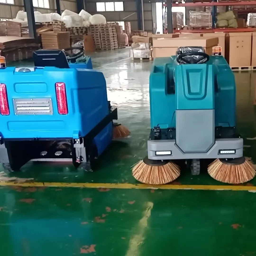 Automatic JS140 double side brushes industrial battery road ride on floor sweeper with CE