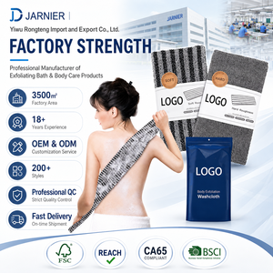 Serviette exfoliante personnalisée Jarnier avec logo, longue éponge de bain en nylon maillé, éponge corporelle japonaise, exfoliant pour le bain et la douche - Product Image 4